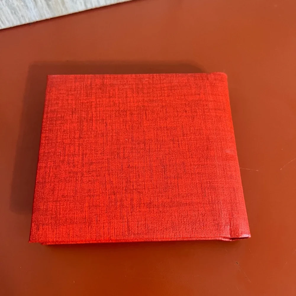 Vintage CR Gibson Grandmas Brag Book Red Gold Floral Photo Album Made in USA